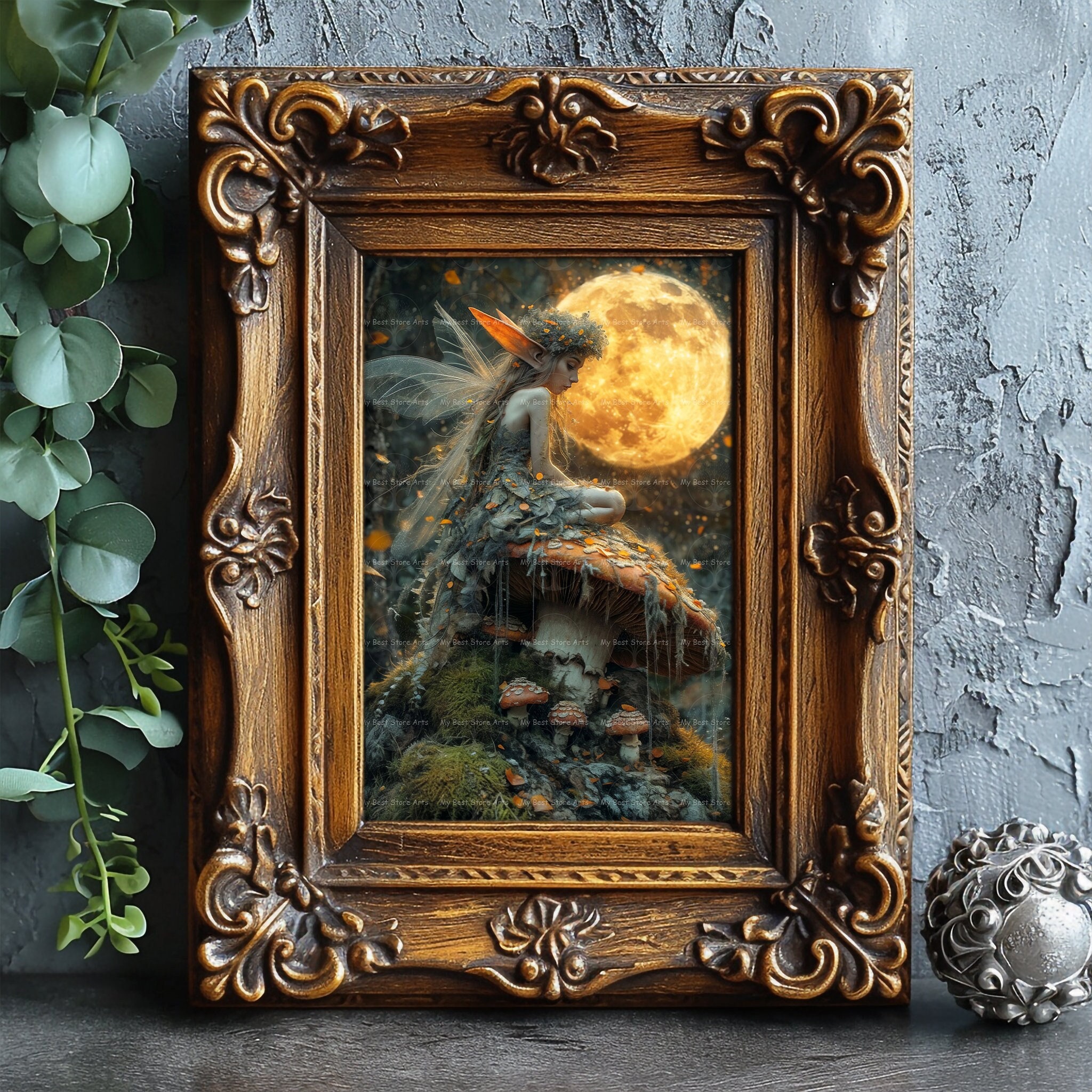 Moonlight Fairy Art Print - Fantasy Cottagecore Picture, Whimsical ...