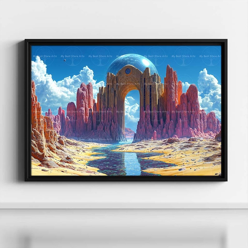 Cosmic Passage Art Print - Surreal Fantasy Landscape Wall Decor ...