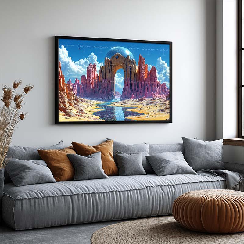 Cosmic Passage Art Print - Surreal Fantasy Landscape Wall Decor ...