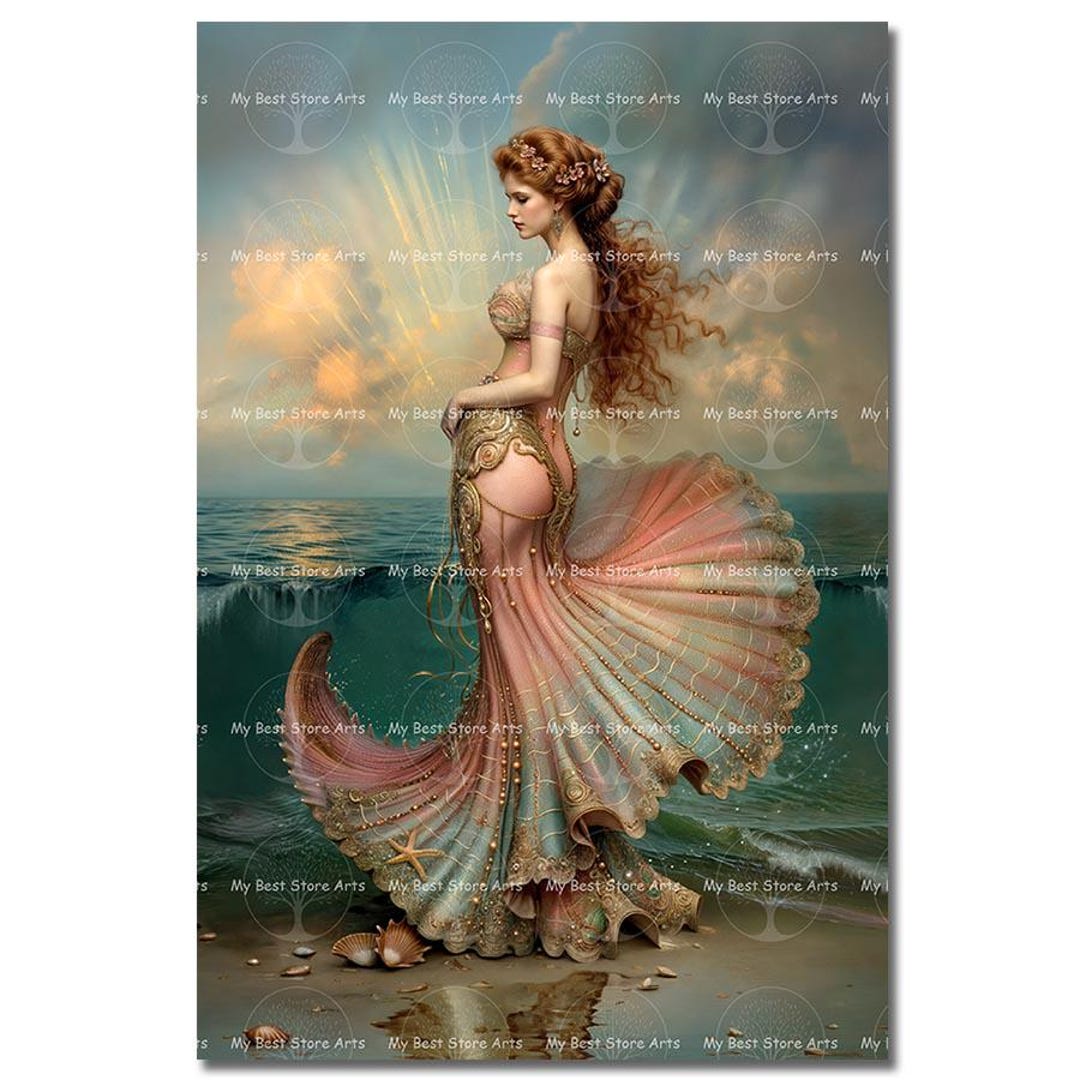 Aphrodite Art Print - Greek Goddess Love Beauty, Venus Gothic, Ocean ...