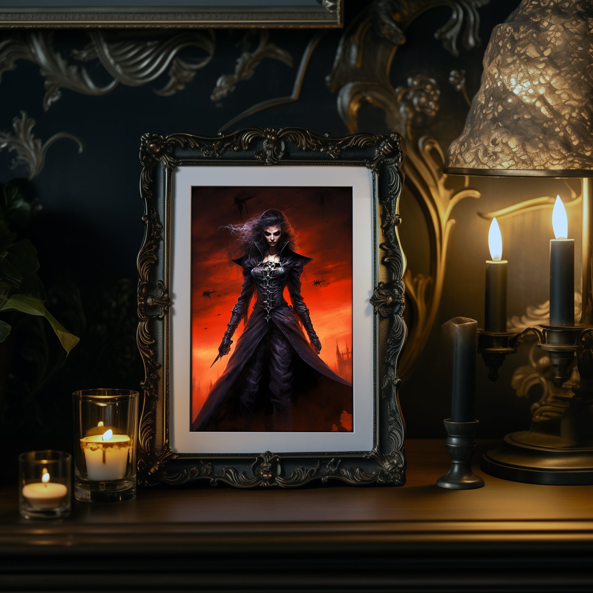 Vampire Woman Art Print, Dark Academia Poster, Witchy Artwork, Macabre ...