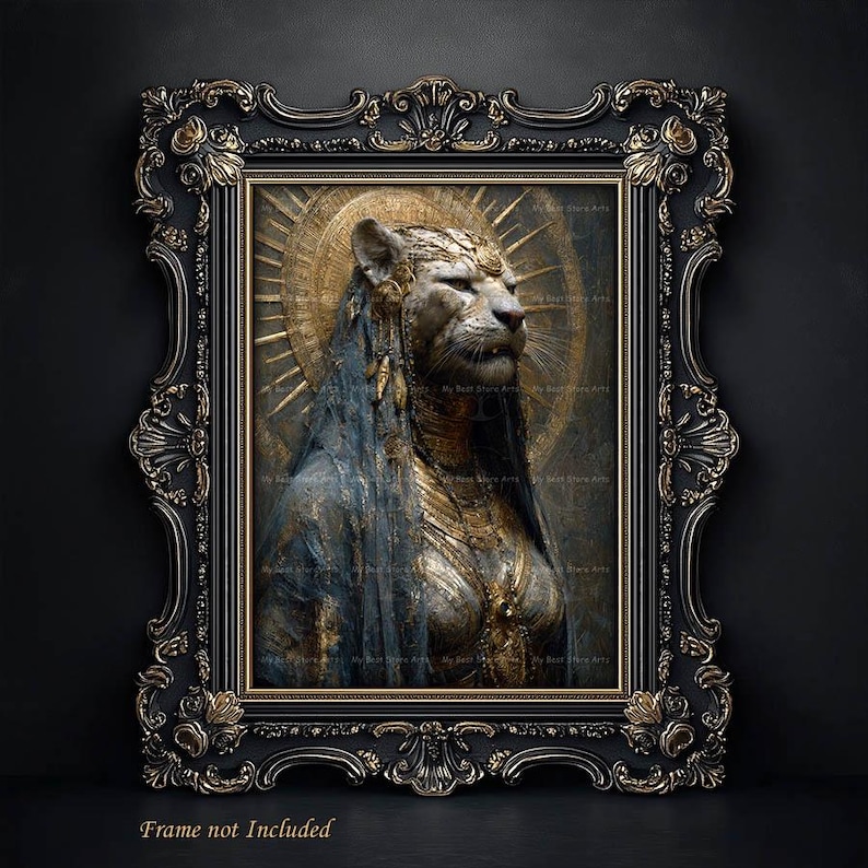 Sekhmet Luster Art Print - Ancient Egyptian Goddess Wall Art, Witchy ...
