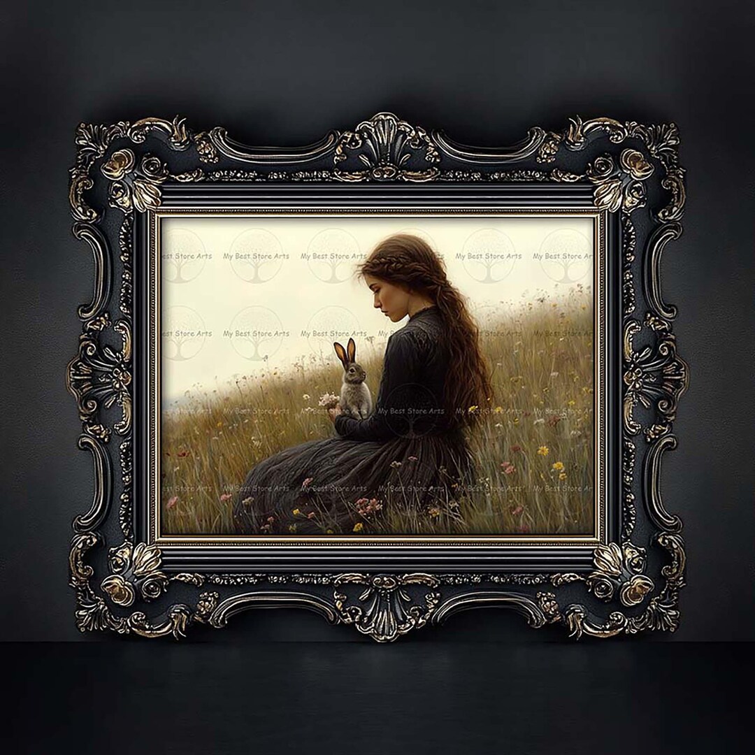 Ostara Goddess Art Print | Eostre Spring Deity Poster | Moody Witchy ...