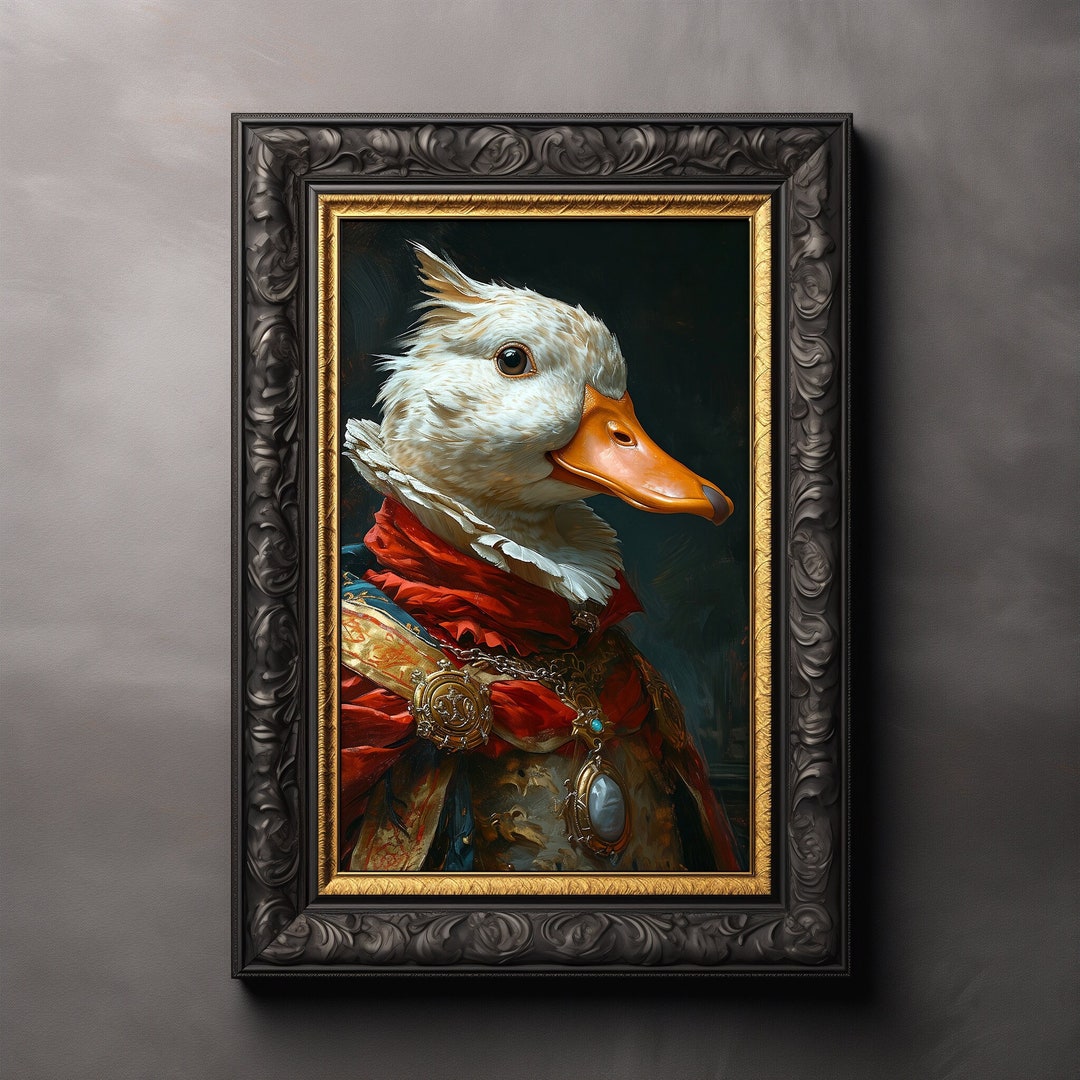 King Duck Fine Art Print Dark Academia Wall Art, Bird Picture, Lord ...