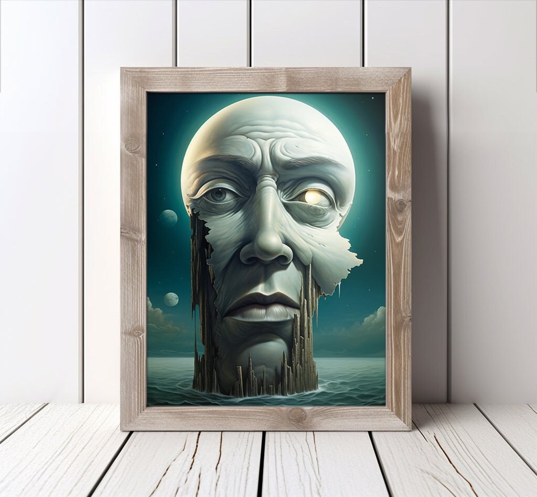 Moon Art Print Moon Wall Decor Moon Poster Moon Lover Gift Etsy