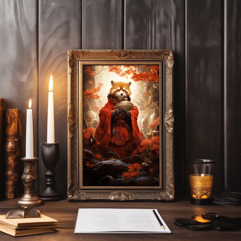 Red Panda Fine Art Print, Magical Forest Wall Art, Animal Art, Nature