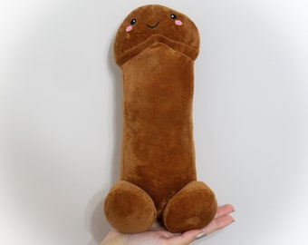 Freches und umarmbares Plüschtier Willy - Lustiges Geschenk für Erwachsene, Junggesellinnenabschiede, Gag Geschenk, freches Kissen
