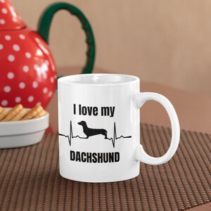 Dachshund Gift for Her Miniture Dachshund Mom Mug for Dachshund Cup I love Dachshund Watercolor Long Haired Dachshund