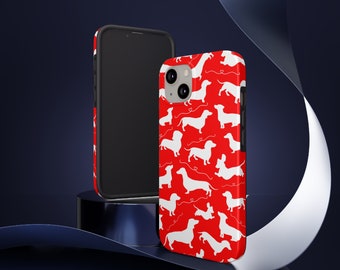 Cute Dachshund Phone Case Doxie Mom Gift for Her Dachshund Case for Phone Sausage Dog Gift for Dachshund Lover Tricolor Piebald Dachshund