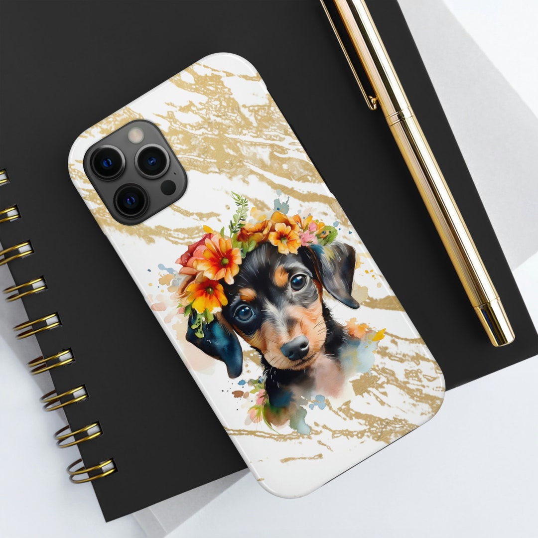 Watercolor Dachshund Phone Case Dachshund Puppy Tough Phone Cases