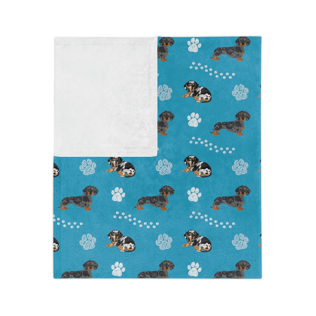 Piebald Dachshund Blanket Dapple Dachshund Print Throw Dog Lover Gift