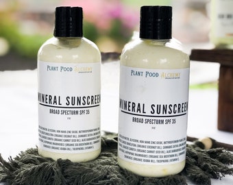 Natural Sunscreen with SPF 35| Mineral Sunscreen Non Nano Zinc Oxide| Organic Skincare Sun Protection| Carrot Seed Oil + Sea Buckthorn Oil