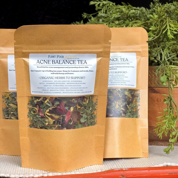 Acne Balance Tea| Natural Acne Treatment for Clearer Skin| Acne Face Steam| Organic Herbs For Acne and Oily Skin| Natural Skin Cleanser