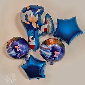 Bouquet De 9 Globos Sonic Fiesta Infantil Tematica Personaj