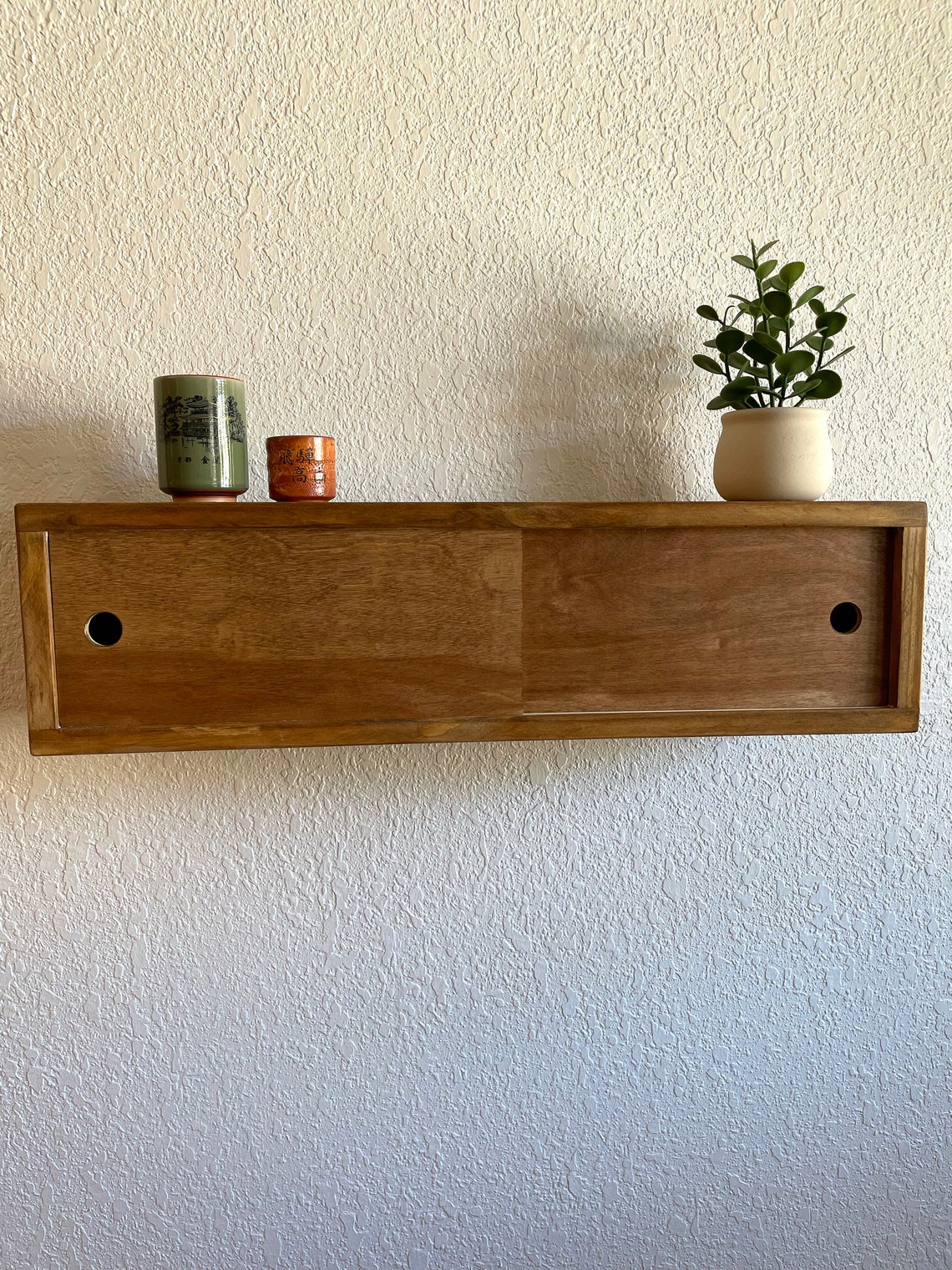 Midcentury Modern Floating With Sliding Wood Doors Etsy