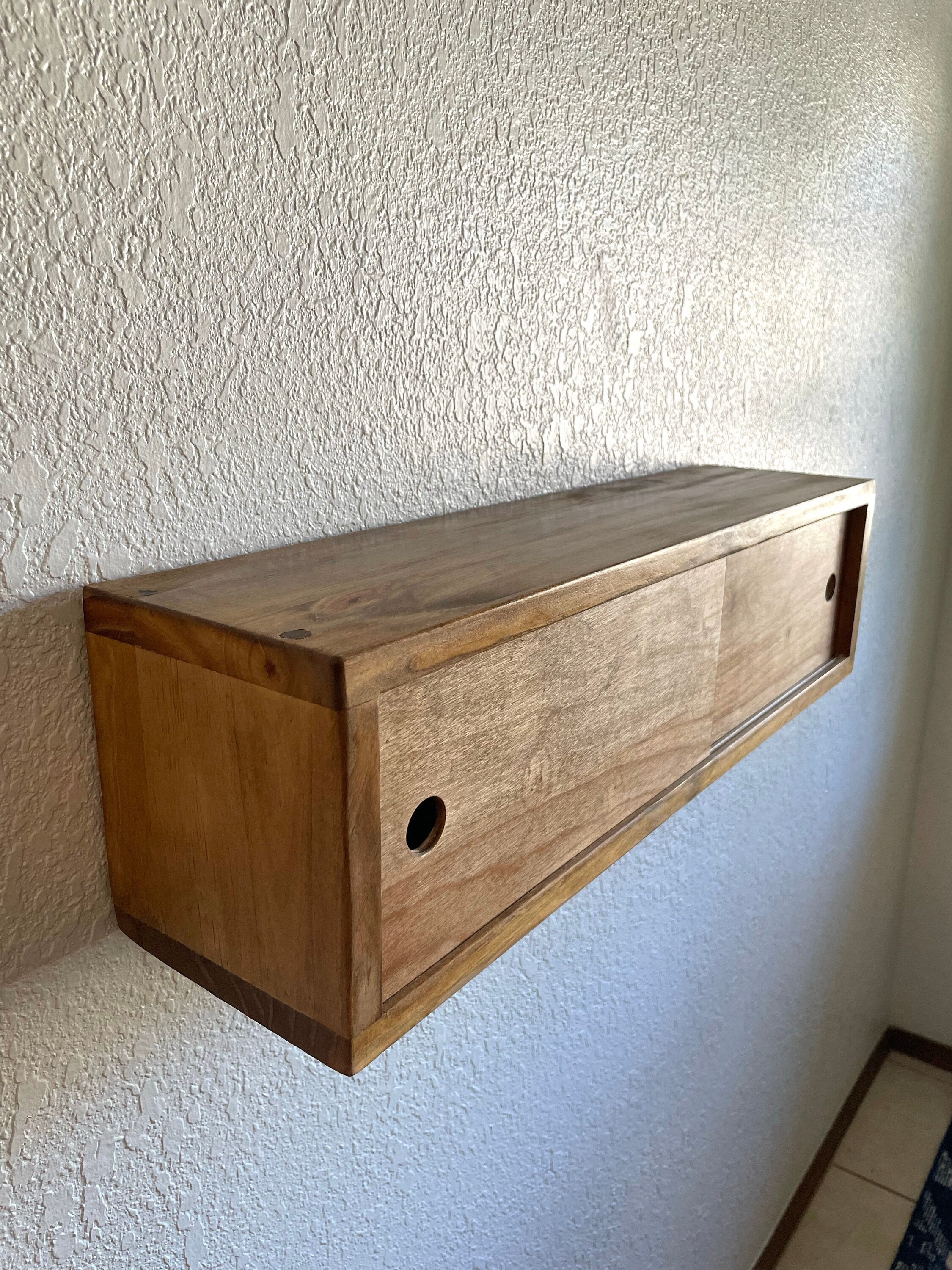 Midcentury Modern Floating With Sliding Wood Doors Etsy