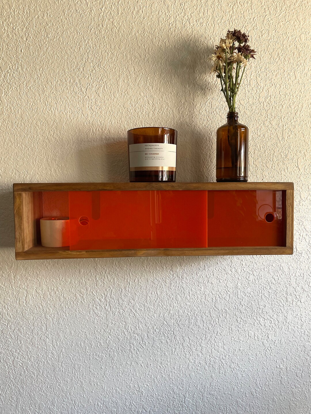 Midcentury Modern Floating With Sliding Acrylic Plexiglass