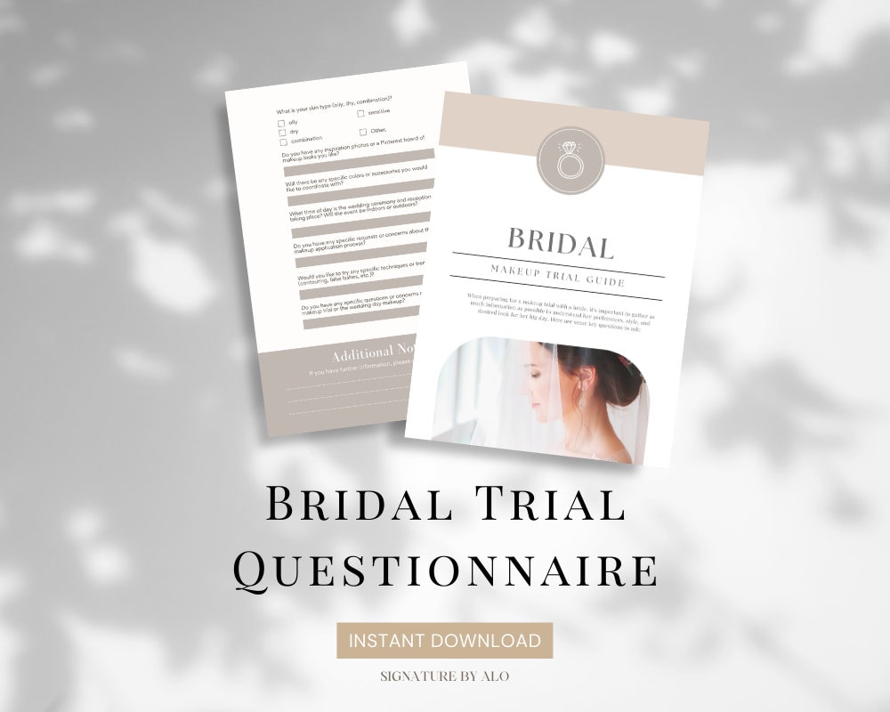 Bridal Makeup Trial Questionnaire, Elevate Your Bridal Makeup, MUA or