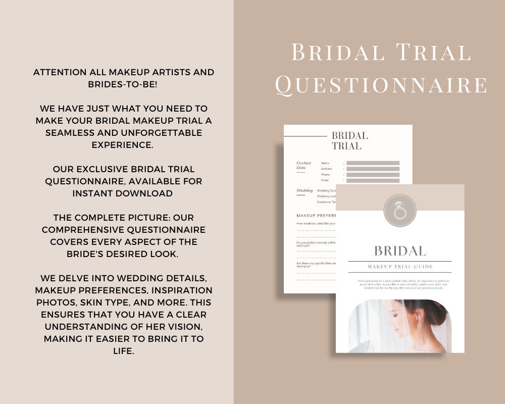 Bridal Makeup Trial Questionnaire, Elevate Your Bridal Makeup, MUA or