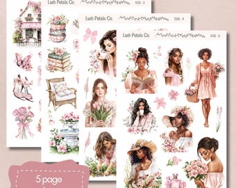 Blush Season Sticker Sheets for planners, calendar bullet journal, scrapbooking, card making, papercraft, junk journal, aesthetic sticker