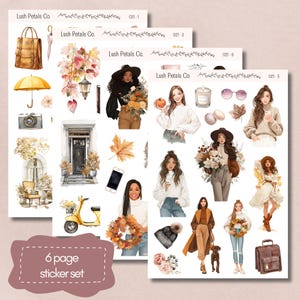 Autumn Blush Sticker Sheets for planners, bullet journal, scrapbooking, card making, papercraft, junk journal, aesthetic sticker, Cozy Fall