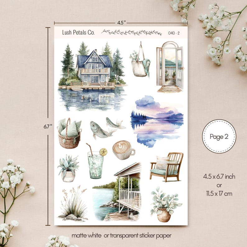 Lake Weekend Sticker Sheet Set for Planners, Calendar Bullet Journal ...
