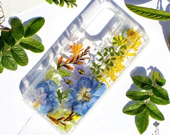 Pressed Flower Phone Case, Botanical Floral Cover, For Latest Mobile Phone