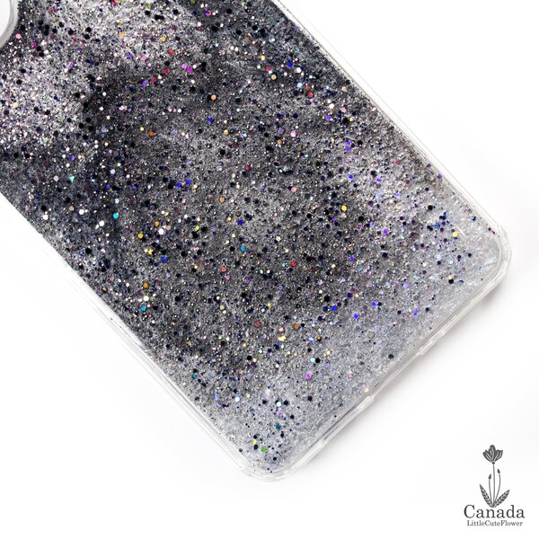 Black Silver Holographic Glitter sparkle Space Cover case For Iphone 14 Iphone 14 Pro Max Iphone 13 12 11 Samsung s23 Plus Ultra S24 Pixel 7