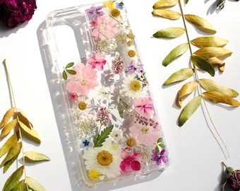 Coque personnalisée florale séchée faite main avec fleurs pressées pour Apple IPhone 15, iPhone 15+, IPhone 15 pro, IPhone 15 Pro max, 14 13 12 11 S