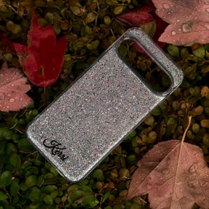 Bright light art Holographic Glitter phone Case: Sparkle Bling, Opaque Silver Mica