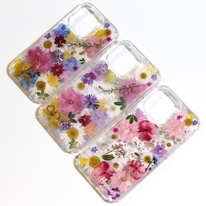 Pressed Flower Phone Case: Real Butterfly, Custom Name, Floral iPhone & Galaxy