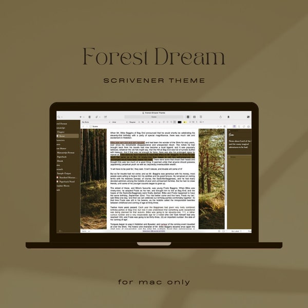 Forest Dream Scrivener Theme | Scrivener Themes | Mac OS