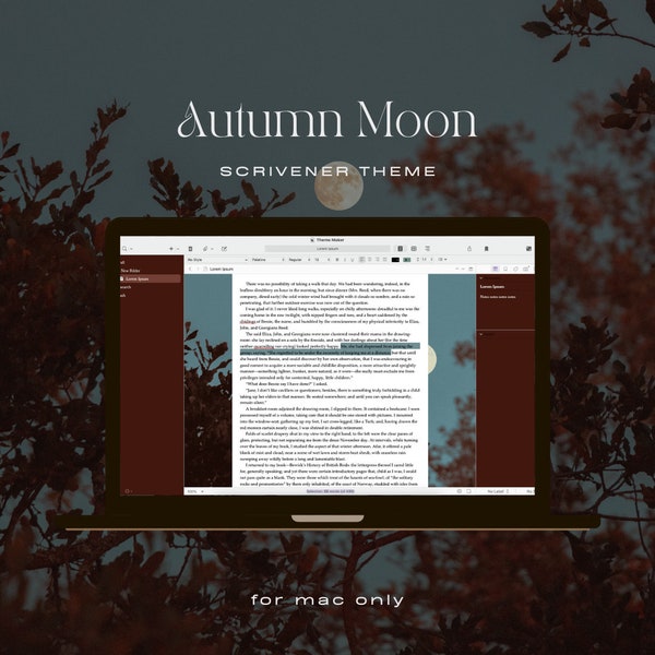 Autumn Moon Scrivener Theme | Scrivener Themes | Mac OS