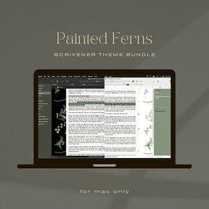 Painted Ferns Bundle Scrivener Themes | 2 Scrivener Themes | Mac OS