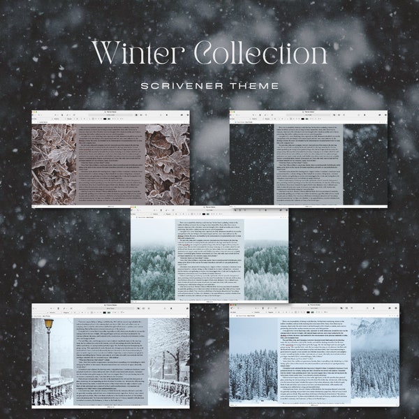 Winter Collection Scrivener Themes | 5 Scrivener Themes | Mac OS