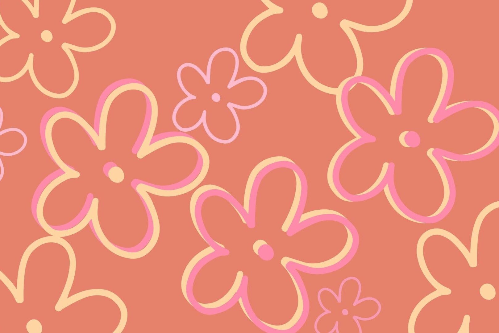 Colorful Floral Desktop Wallpaper Modern Aesthetic Digital Laptop