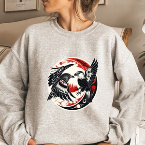 Raven and Eagle Art Sweatshirt, Indigenous Tlingit and Haida-Inspired Sweater, Tribal Native Pride Apparel