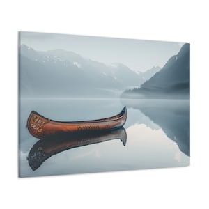 Alaskan Native Canoe Canvas Art, Pacific Northwest Indigenous Tribe Wall Decor, Native Art, Wall Decor, Home Decor, Traditional art
