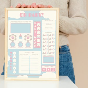 Babytracker - Rosa och Blå - 20x25 cm