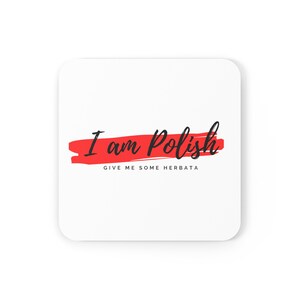 Polish Coaster with  Cork Back, Polish gift, Polish Christmas gift, gift for her, gift for him, Polish herbata lover, Tea lover coster