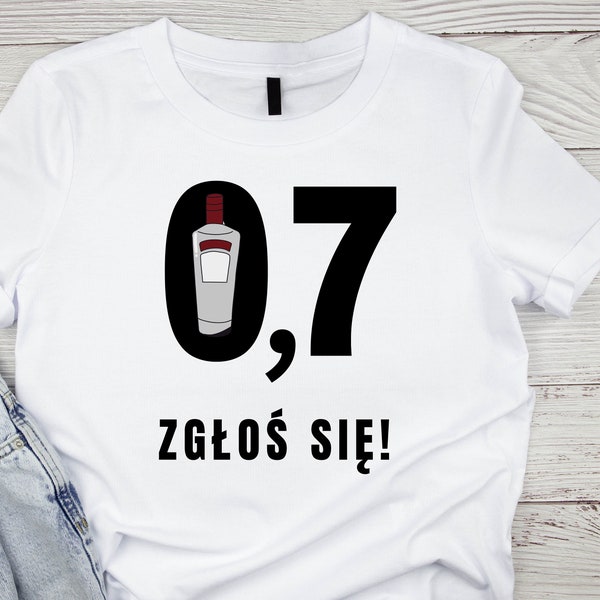 T-shirt amusant polonais, chemise polonaise, chemise drôle, chemise 0,7 vodka, polska koszulka, homme polonais, fille polonaise, cadeau pour homme polonais