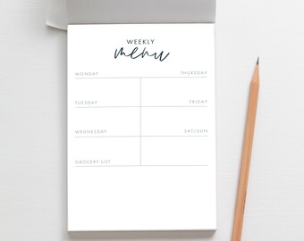 Meal Planning Notepad, Meal Planner