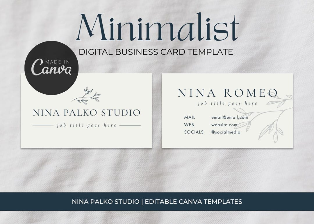 Minimalist Business Card CANVA Template, Editable Design (digital) - Etsy