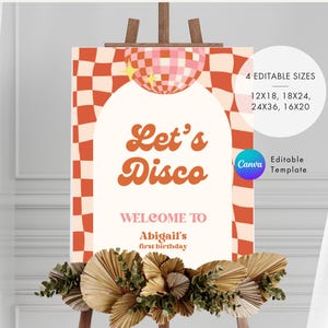 Disco Birthday Welcome Sign Template: Editable Canva Design (Digital Download)