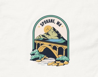 Spokane, WA Bridge Camiseta clásica para hombre
