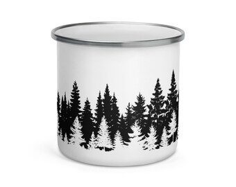 Treescape Outdoor Canping Esmalte Taza - ¡Árboles, por favor!