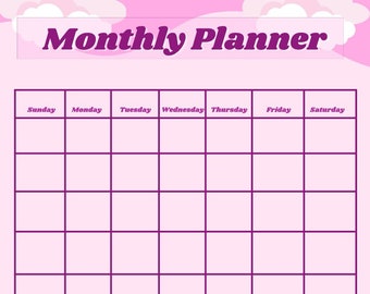 Pink Digital Monthly and Weekly Planner