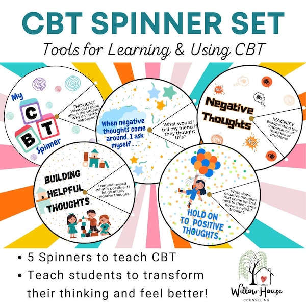 CBT Spinner Set for Identifying & Challenging Negative Thinking