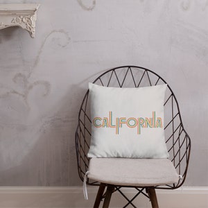 California Decorative Pillow, Retro Decorative Pillow, Home Decor Pillow, California Rainbow