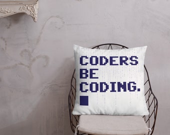 Regalo per programmatore, programmatore, geek del computer o tecnico, cuscino decorativo quadrato, codifica dei programmatori, quadrato